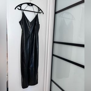 Faux Leather Black Dress! Sexy fit